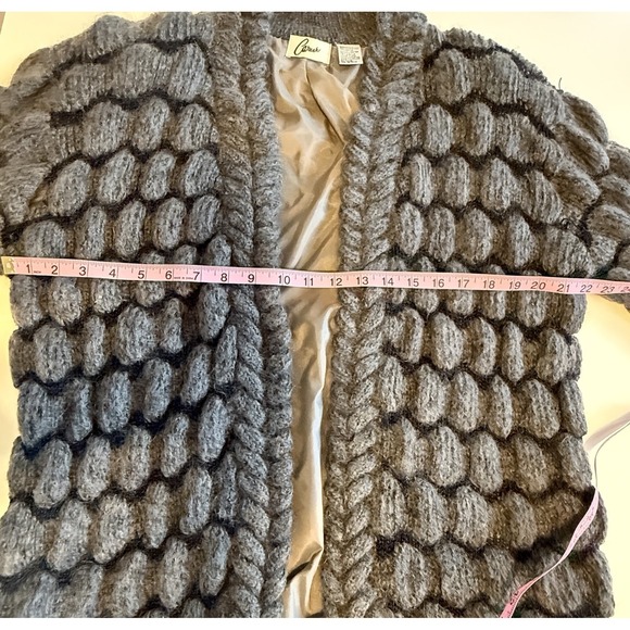 VTG Chunky Fuzzy Open Sweater Jacket Cardigan by Career Franklin - Picture 7 of 11
